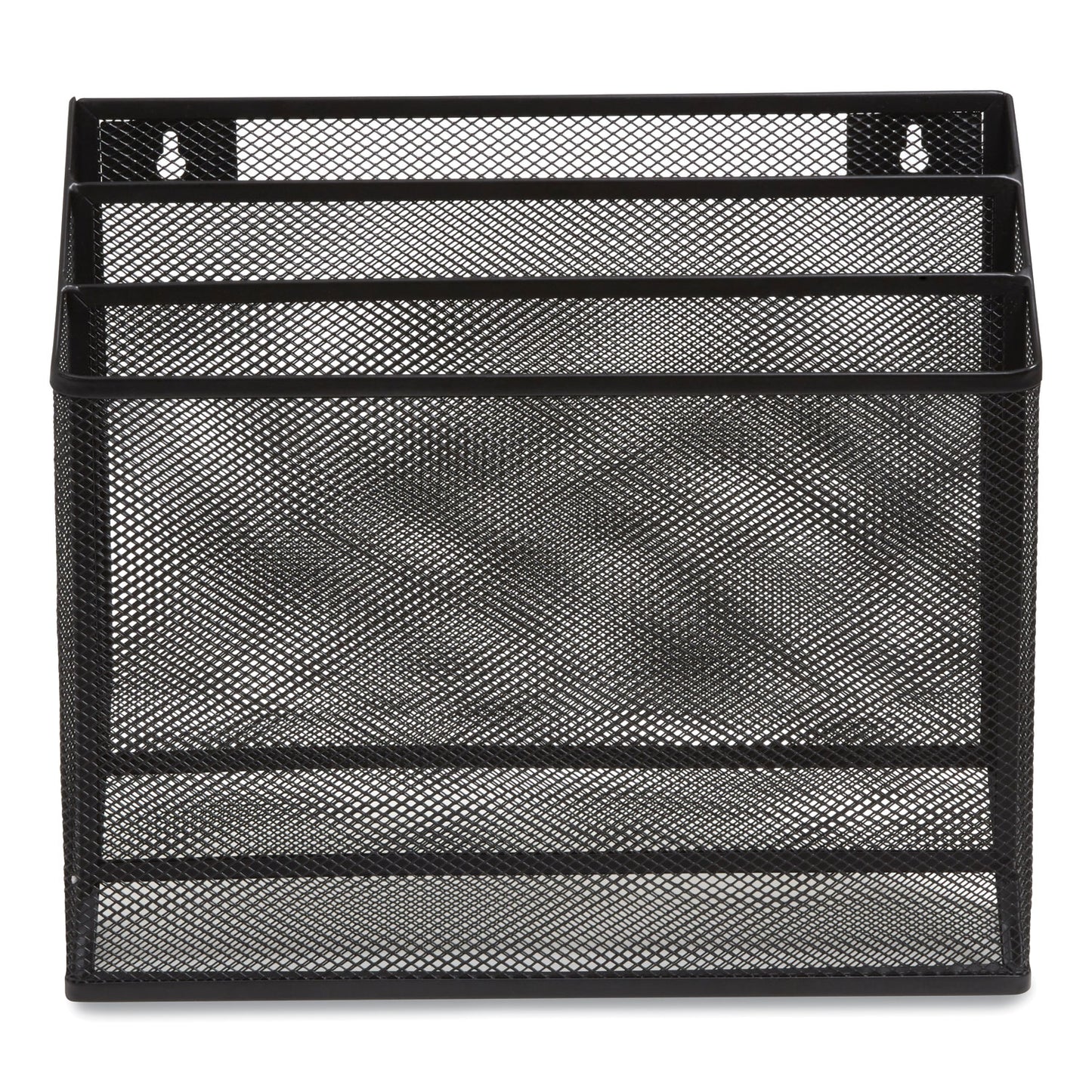 TRU RED Wire Mesh Incline Sorter, Enclosed Design, 3 Sections, Letter-Size, 13.78 x 16.61 x 12.4, Matte Black (24402448)