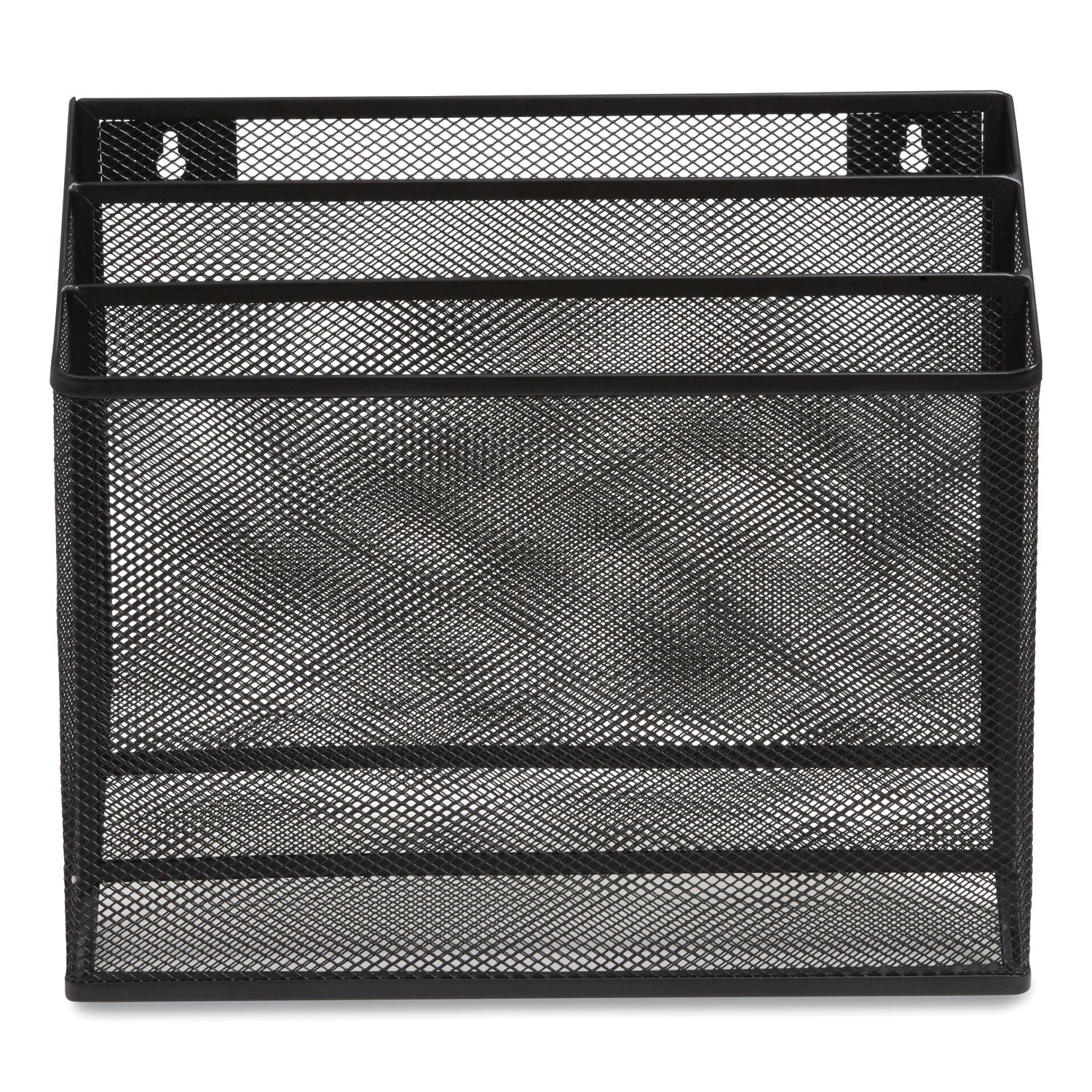 TRU RED Wire Mesh Incline Sorter, Enclosed Design, 3 Sections, Letter-Size, 13.78 x 16.61 x 12.4, Matte Black (24402448)