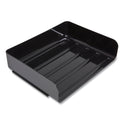 TRU RED Side-Load Stackable Plastic Document Tray, 1 Section, Letter-Size, 12.63 x 9.72 x 3.01, Black, 6/Pack (24380815)