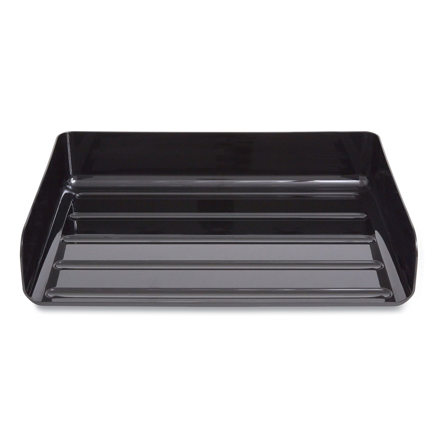 TRU RED Side-Load Stackable Plastic Document Tray, 1 Section, Legal-Size, 15.06 x 9.72 x 3.01, Black, 2/Pack (24380816)