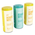 Perk Disinfecting Wipes, 7 x 8, Fresh/Lemon, White, 35 Wipes/Canister, 3 Canisters/Pack (24411132)