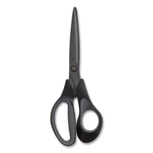 TRU RED Non-Stick Titanium-Coated Scissors, 8" Long, 3.86" Cut Length, Straight Black/Gray Handle, Charcoal Black Blades (24380515)