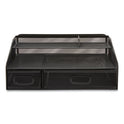 TRU RED Six Compartment Wire Mesh Accessory Holder, 2 Drawers, 12.91 x 12.01 x 5.43, Black (24402483)