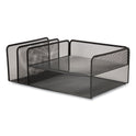 TRU RED Wire Mesh Combination Organizer, Vertical/Horizontal, 4 Sections, Letter-Size, 11.2 x 17.4 x 6.54, Matte Black (24402476)