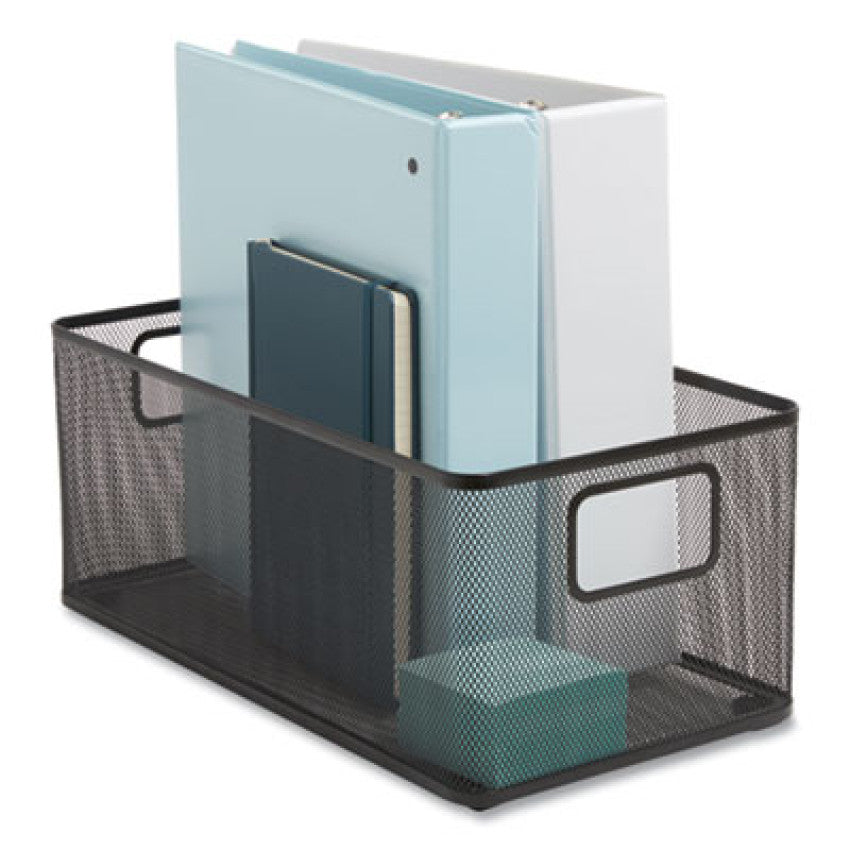 TRU RED Wire Mesh Storage Box, 8.58" x 15.75" x 6.69", Black (24402490)