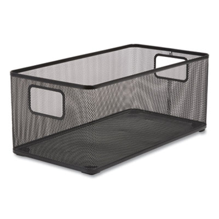 TRU RED Wire Mesh Storage Box, 8.58" x 15.75" x 6.69", Black (24402490)