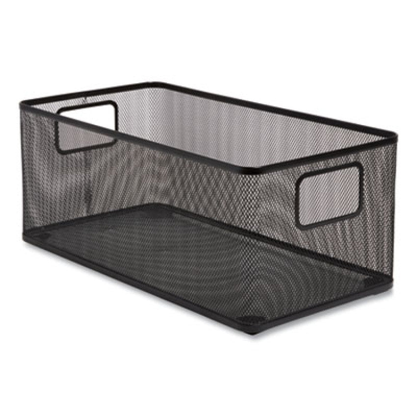 TRU RED Wire Mesh Storage Box, 8.58" x 15.75" x 6.69", Black (24402490)