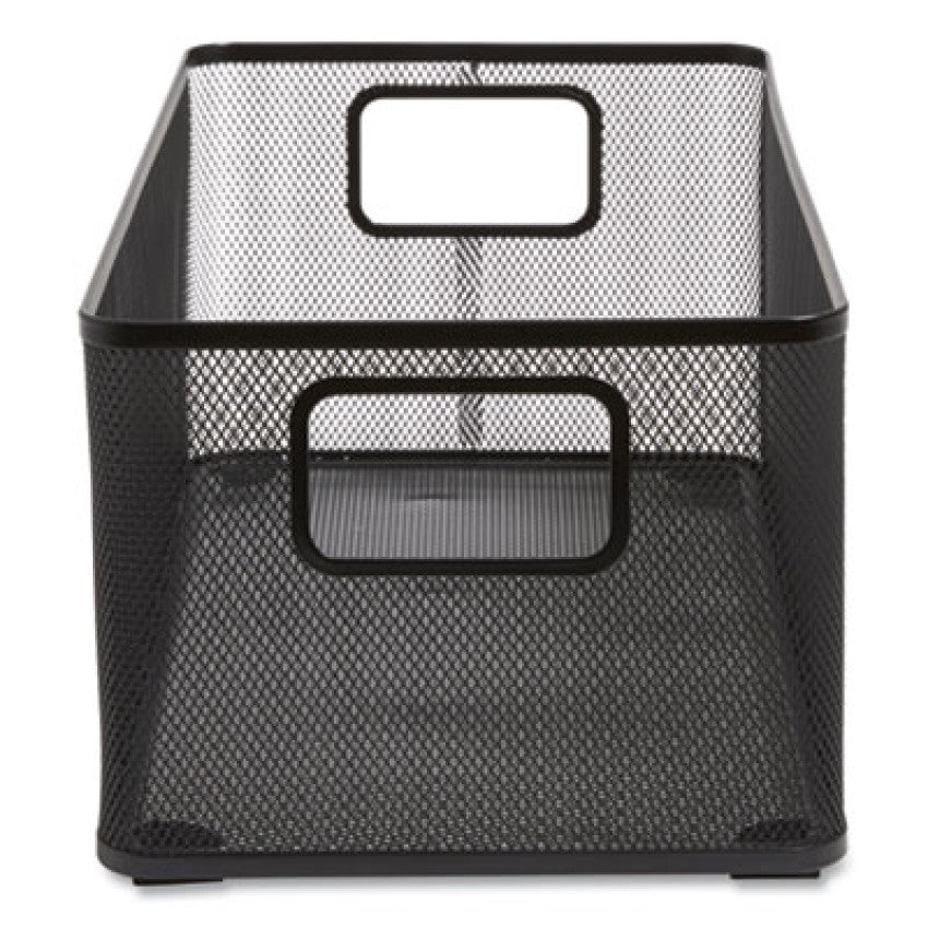 TRU RED Wire Mesh Storage Box, 8.58" x 15.75" x 6.69", Black (24402490)