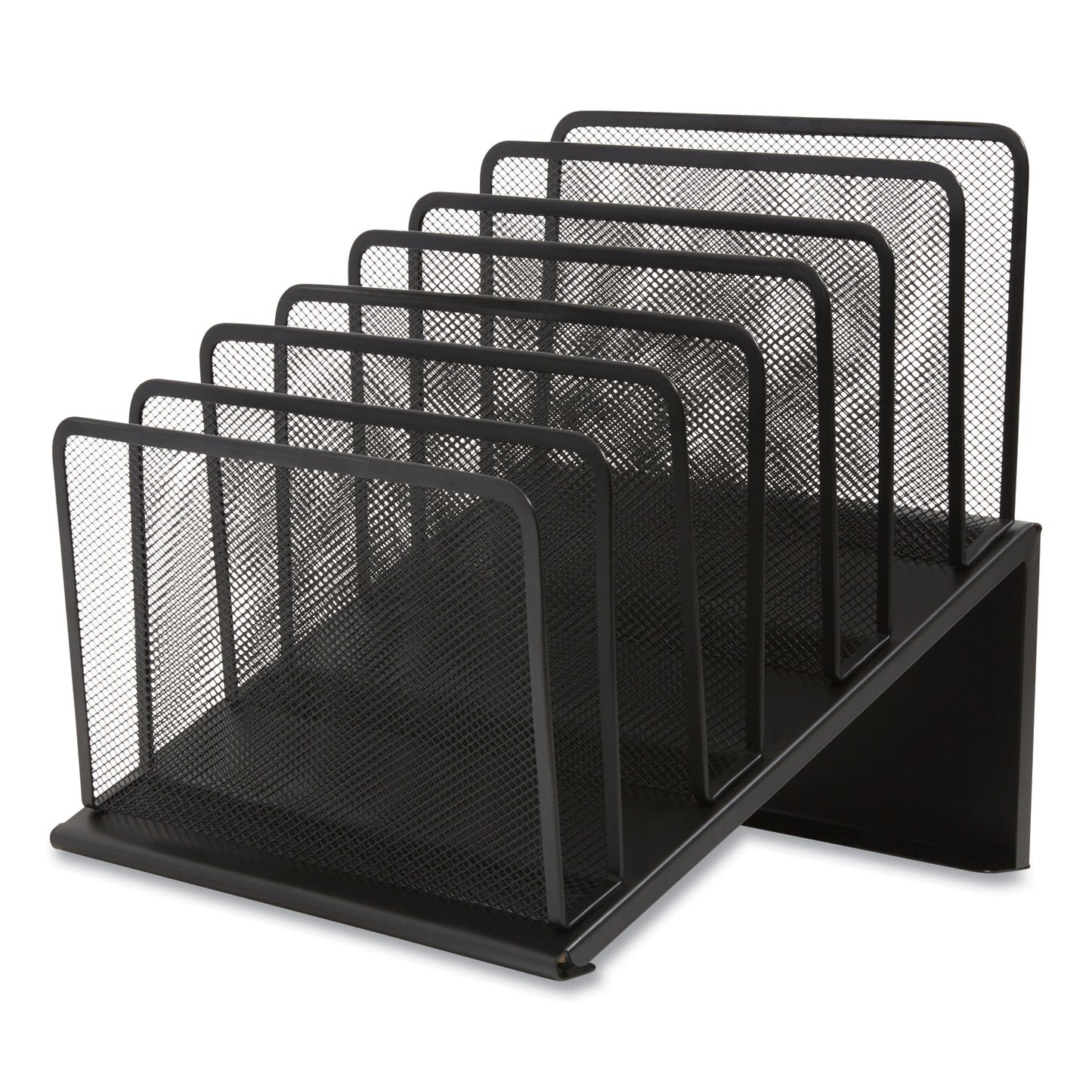 TRU RED Wire Mesh Incline Sorter, Open Design, 7 Sections, Letter-Size, 11.41 x 11.41 x 11.02, Matte Black (24402458)