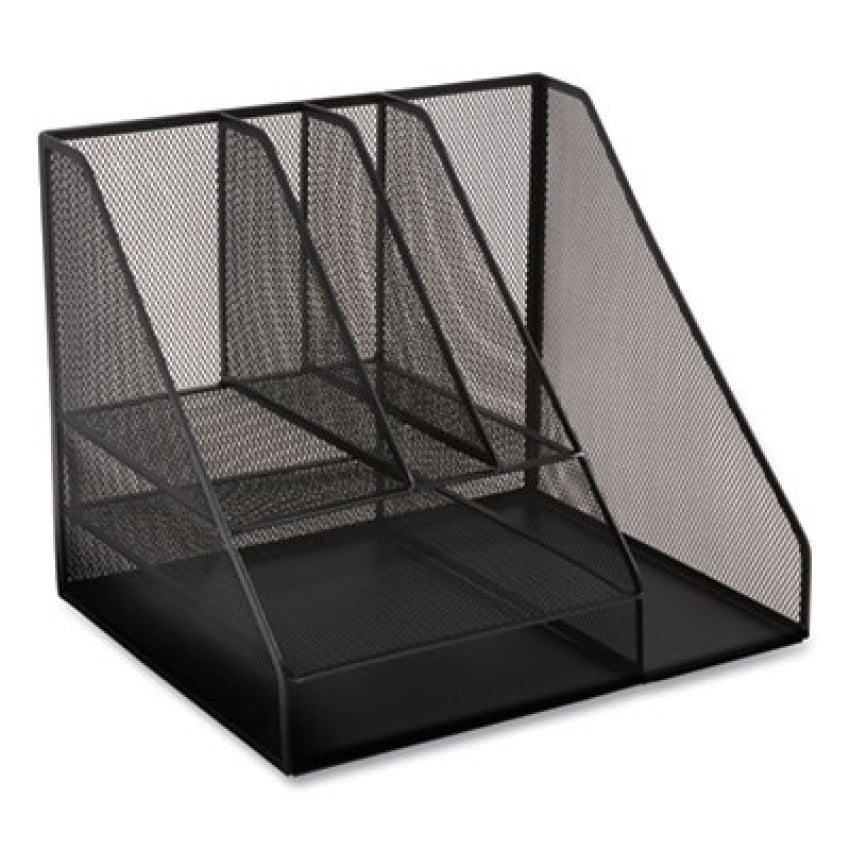 TRU RED Wire Mesh Combination Organizer, Vertical/Horizontal, 8 Sections, Letter-Size, 12 x 12 x 13.97, Matte Black (24402452)