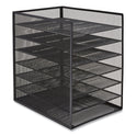 TRU RED Front-Load Enclosed Wire Mesh Horizontal Document Organizer, 6 Sections, Letter-Size, 9.25 x 13.38 x 13.38, Matte Black (24402482)