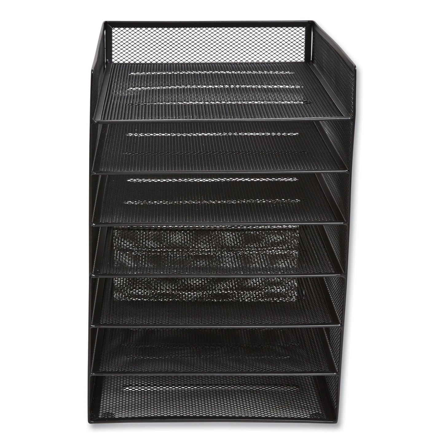 TRU RED Front-Load Enclosed Wire Mesh Horizontal Document Organizer, 6 Sections, Letter-Size, 9.25 x 13.38 x 13.38, Matte Black (24402482)