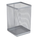TRU RED Wire Mesh Jumbo Pencil Holder, 4.33 x 4.33 x 6.69, Silver (24402486)
