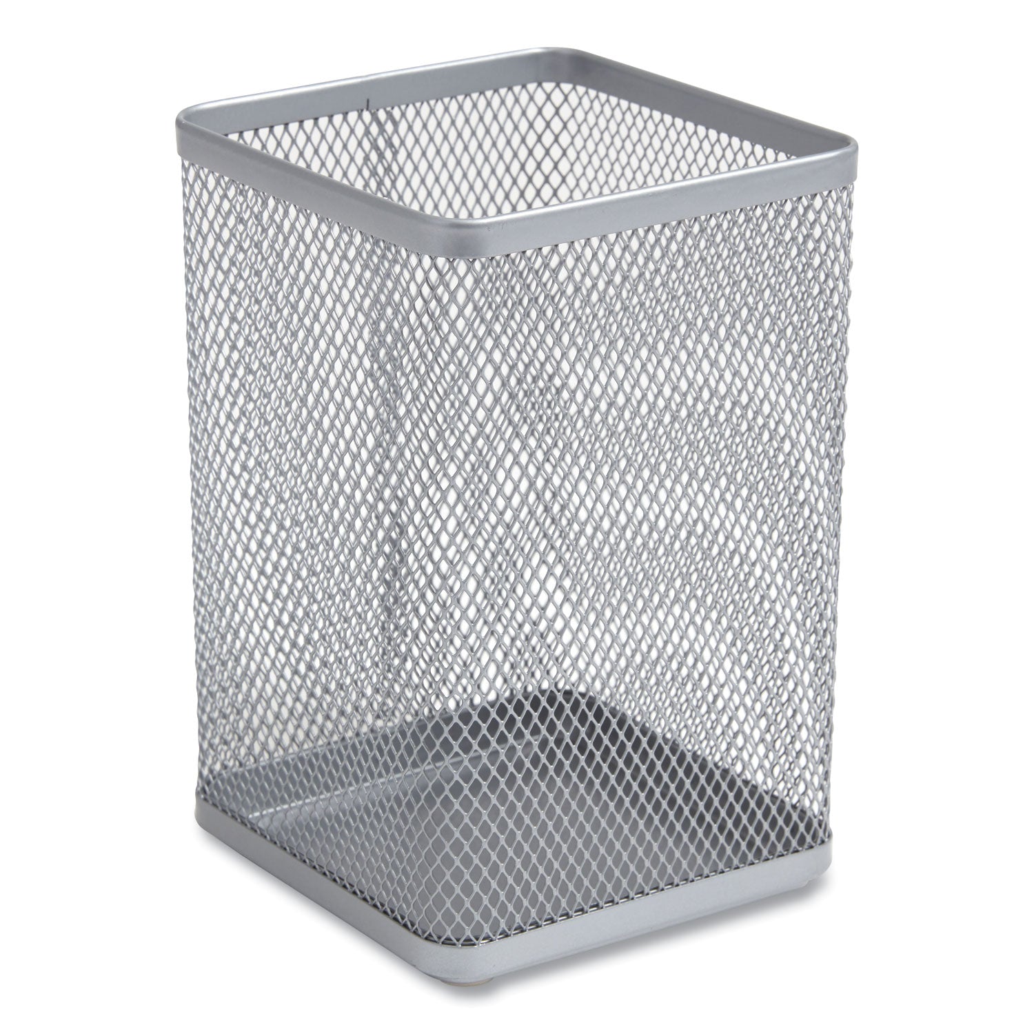 TRU RED Wire Mesh Jumbo Pencil Holder, 4.33 x 4.33 x 6.69, Silver (24402486)