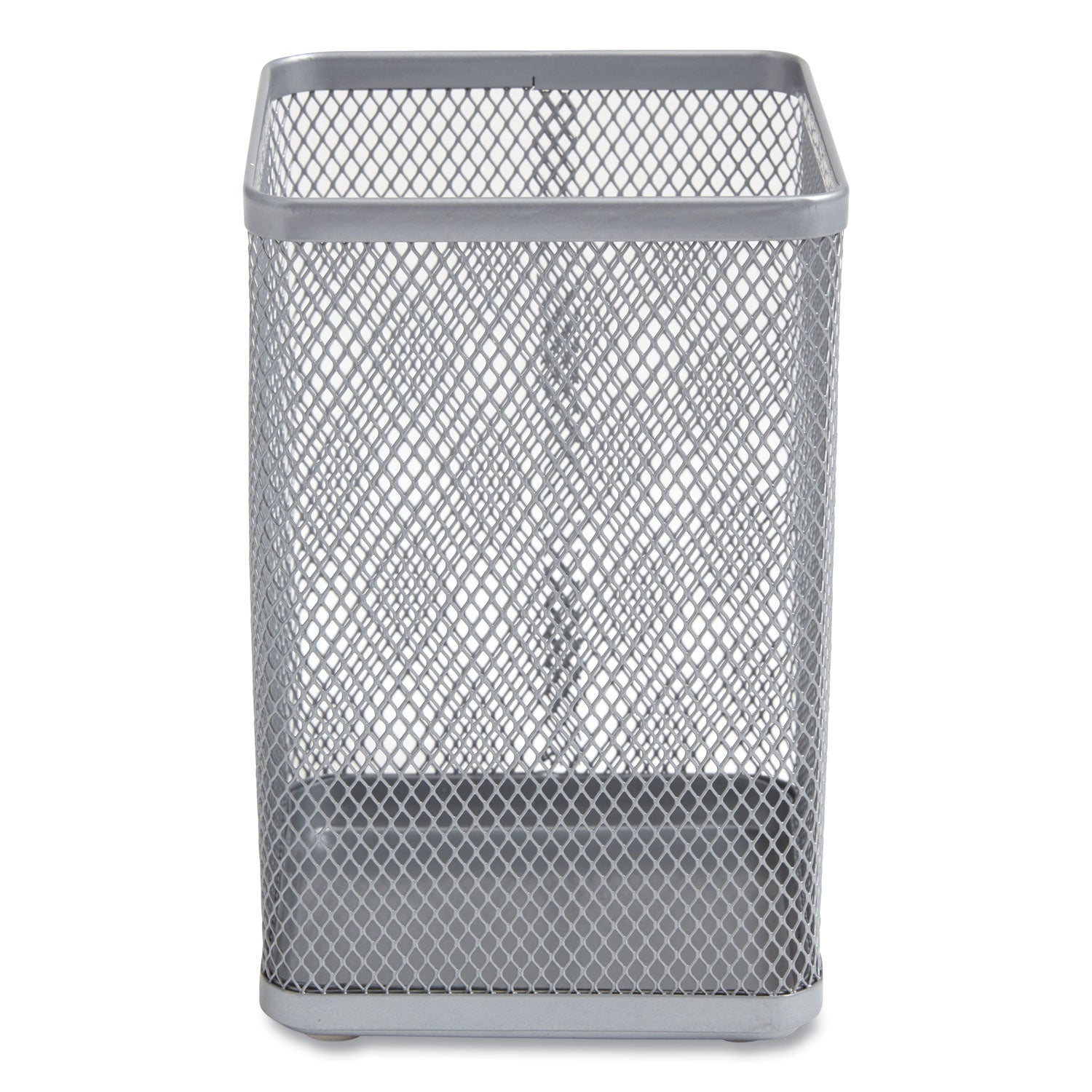 TRU RED Wire Mesh Jumbo Pencil Holder, 4.33 x 4.33 x 6.69, Silver (24402486)