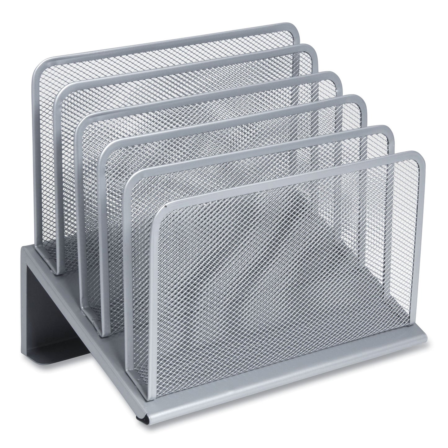 TRU RED Wire Mesh Incline Sorter, Open Design, 5 Sections, Letter-Size, 7.72 x 11.65 x 10.83, Silver (24402450)