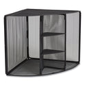 TRU RED Wire Mesh Corner Organizer, Four Sections, 5.28 x 14.17 x 19.37, Black (24404806)