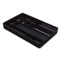 TRU RED Deep Plastic Drawer Organizer, Seven Compartment, 9.13 x 14.13 x 2.04, Black (24380805)