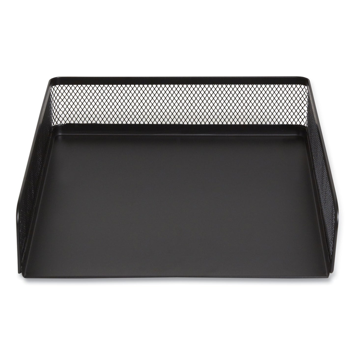 TRU RED Front-Load Stackable Wire Mesh Document Tray, 1 Section, Letter-Size, 9.37 x 12.48 x 2.32, Matte Black (24402469)