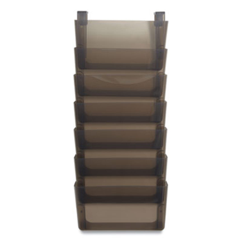 TRU RED Unbreakable Plastic Wall File, 7 Sections, Letter Size, 13" x 3.81" x 30.78", Smoke (24380801)