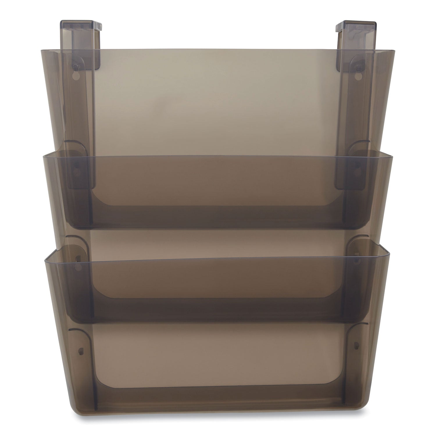 TRU RED Unbreakable Plastic Wall File, 3 Sections, Letter Size, 13" x 3.74" x 15.03", Smoke (24380795)
