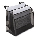 TRU RED Wire Mesh Incline Sorter, Enclosed Design, 4 Sections, Letter-Size, 12.99 x 6.49 x 10.15, Matte Black (24402471)