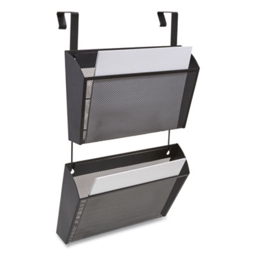TRU RED Wire Mesh Wall File, 2 Sections, Letter Size, 14.37" x 3.34", Black (24402445)