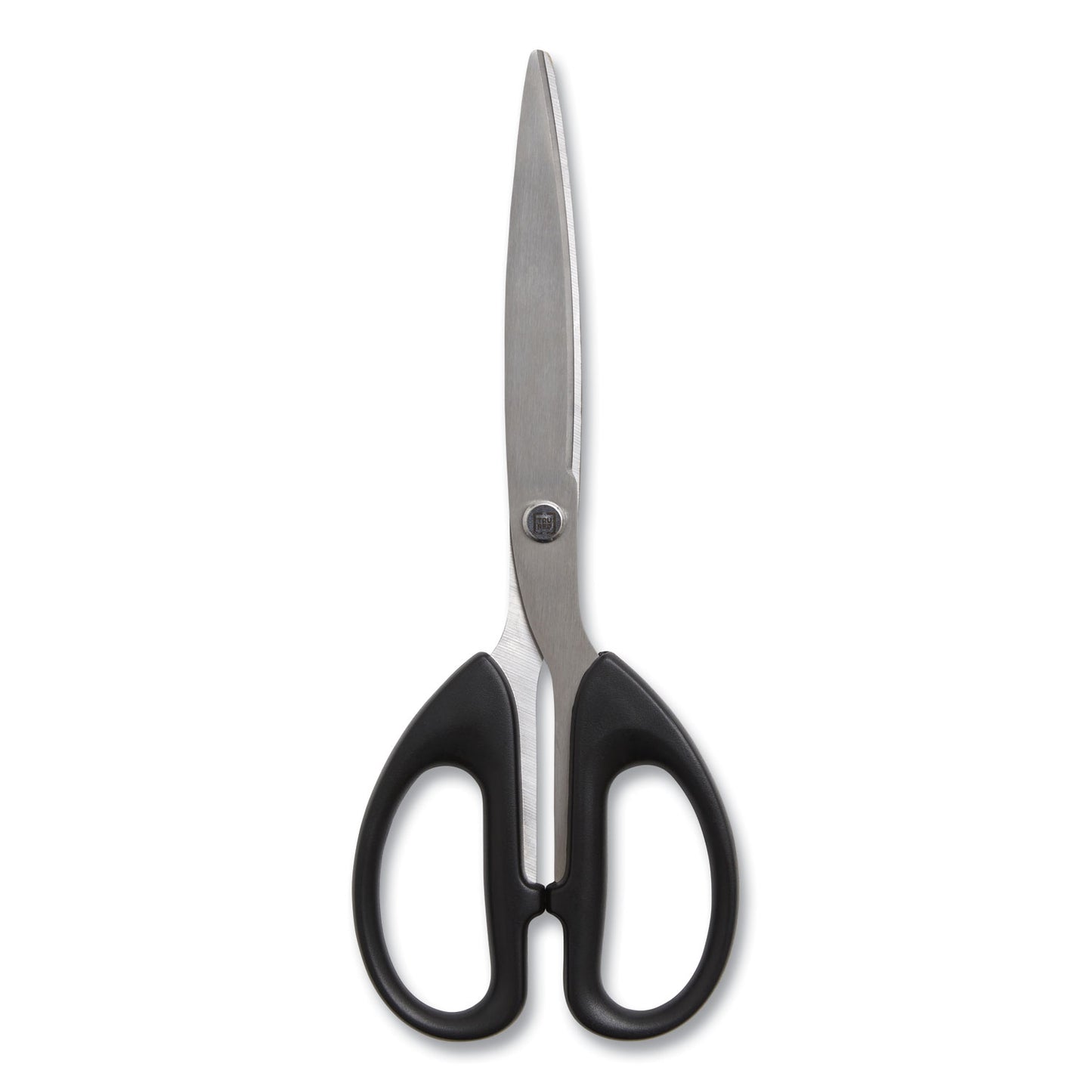 TRU RED Ambidextrous Stainless Steel Scissors, 8" Long, 3.86" Cut Length, Straight Symmetrical Black Handle, 2/Pack (24380517)