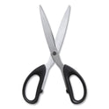 TRU RED Ambidextrous Stainless Steel Scissors, 8" Long, 3.86" Cut Length, Straight Symmetrical Black Handle, 2/Pack (24380517)