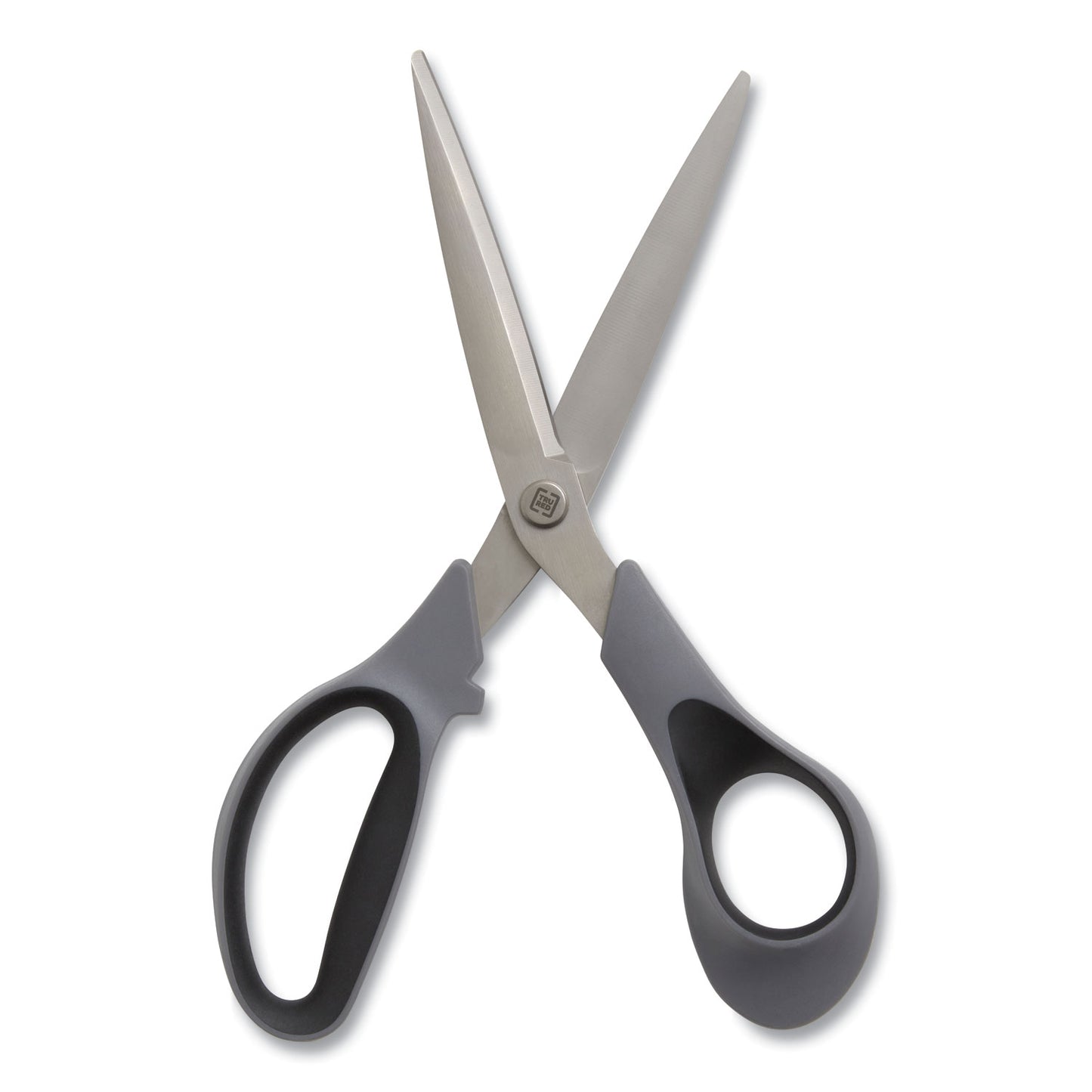 TRU RED Non-Stick Titanium-Coated Scissors, 8" Long, 3.86" Cut Length, Straight Gray/Black Handle, Gun-Metal Gray Blades (24380509)