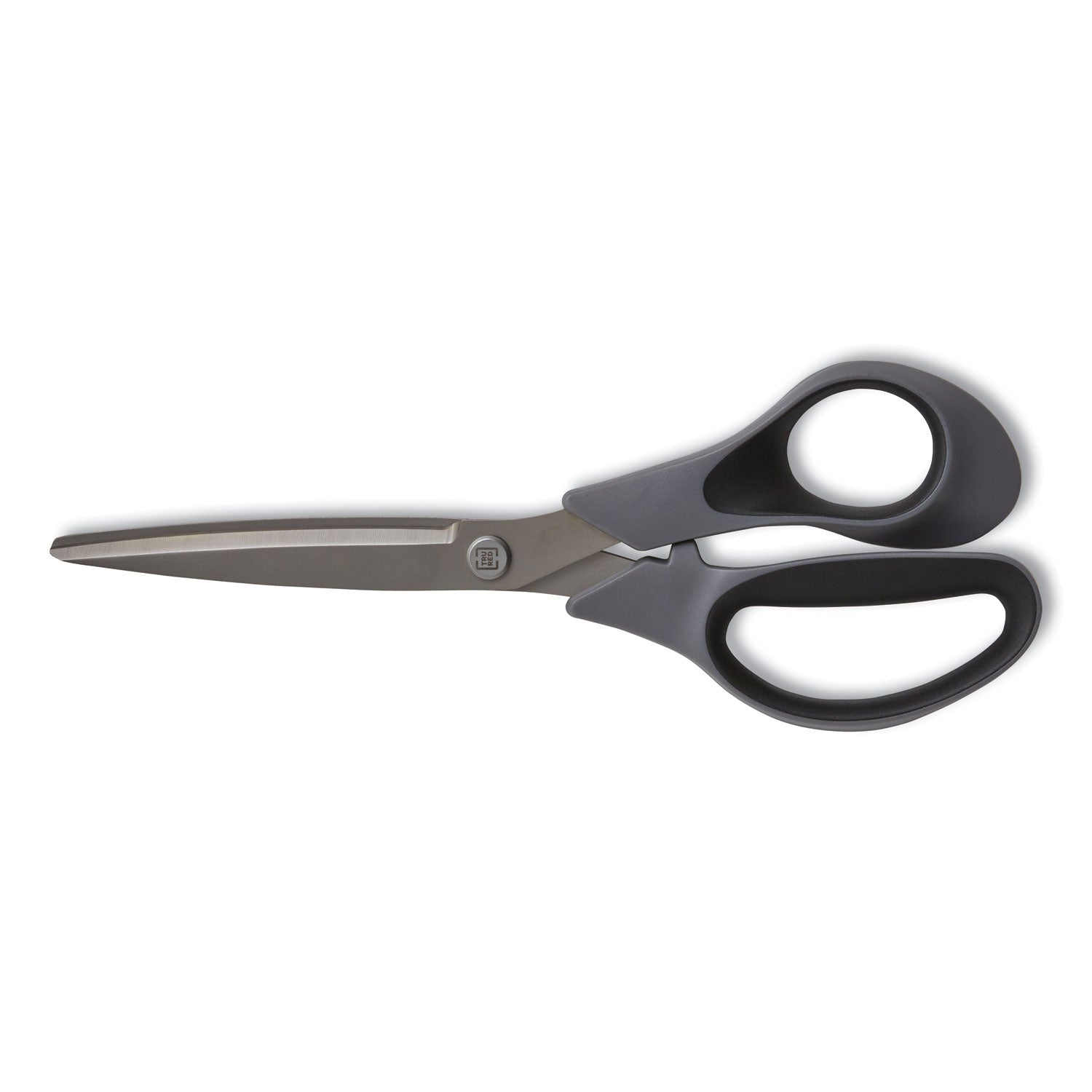 TRU RED Non-Stick Titanium-Coated Scissors, 8" Long, 3.86" Cut Length, Straight Gray/Black Handle, Gun-Metal Gray Blades, 2/Pack (24380514)