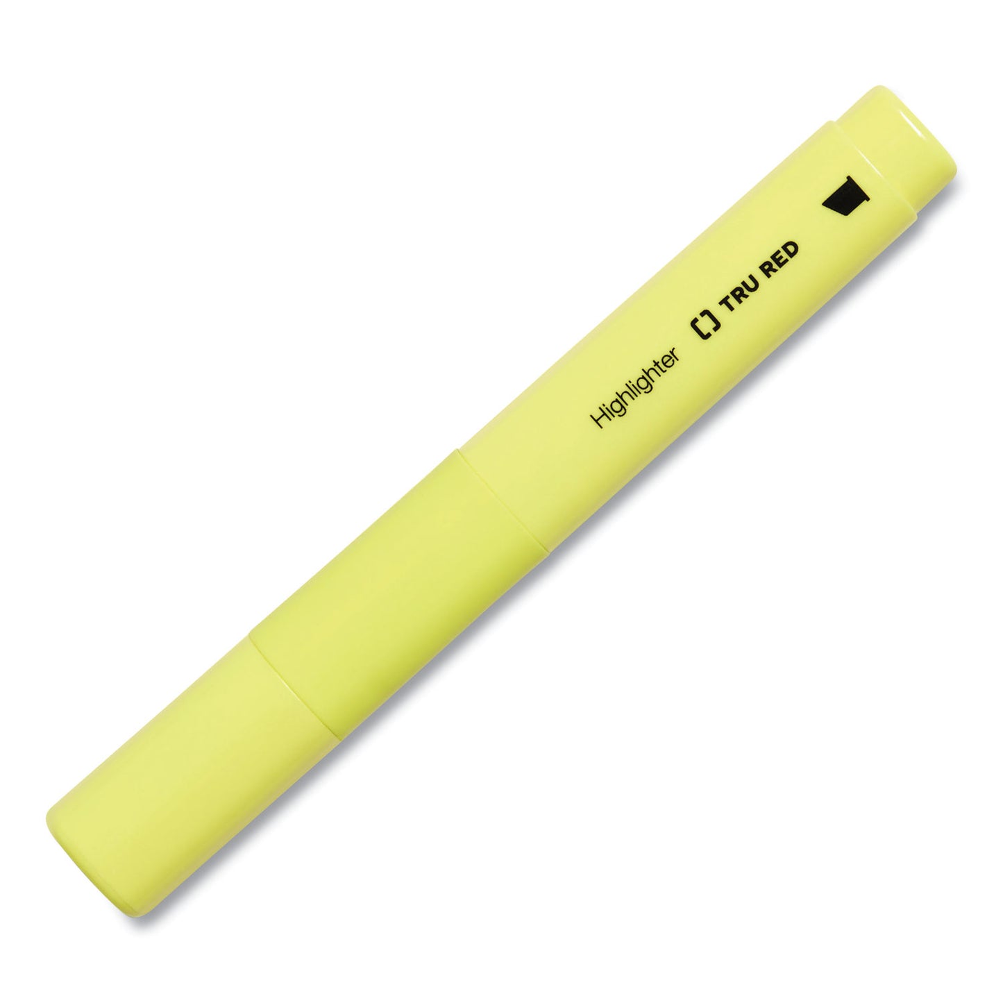 TRU RED Pen Style Chisel Tip Highlighter, Yellow Ink, Chisel Tip, Yellow Barrel, Dozen (24376658)