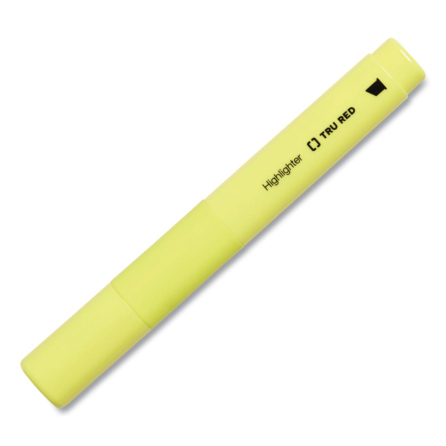 TRU RED Pen Style Chisel Tip Highlighter, Yellow Ink, Chisel Tip, Yellow Barrel, Dozen (24376658)