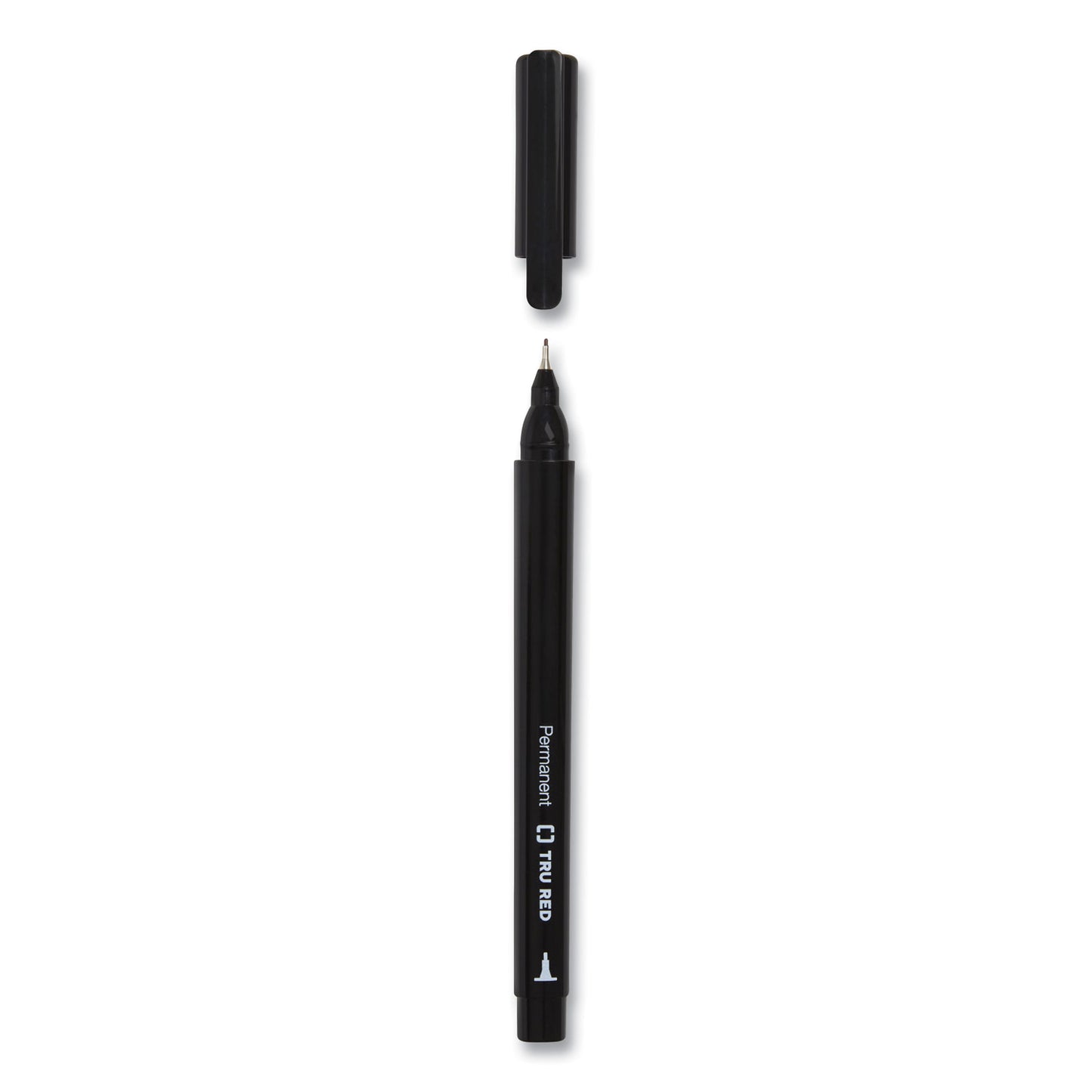 TRU RED Permanent Marker, Tank-Style, Medium Chisel Tip, Black, 5/Pack (24376594)