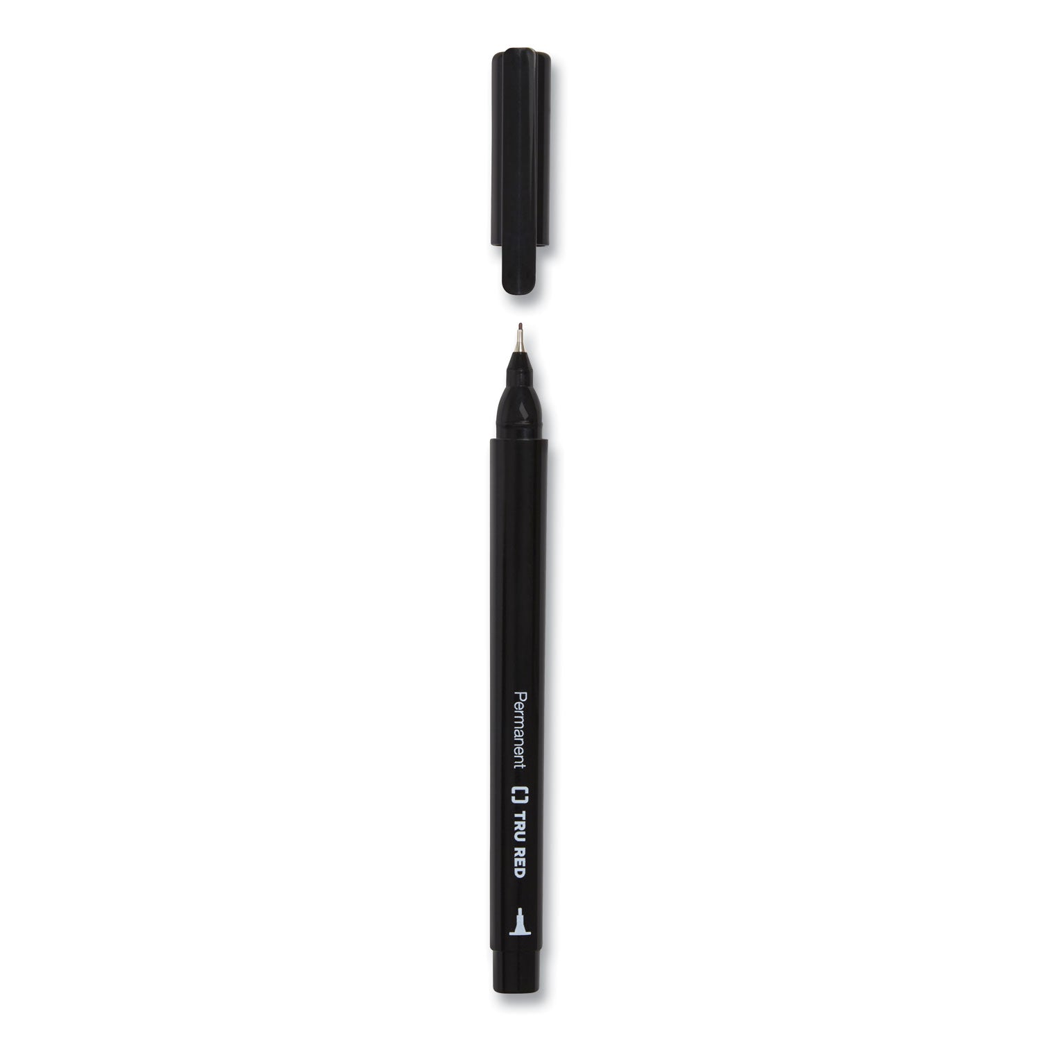 TRU RED Permanent Marker, Tank-Style, Medium Chisel Tip, Black, 5/Pack (24376594)