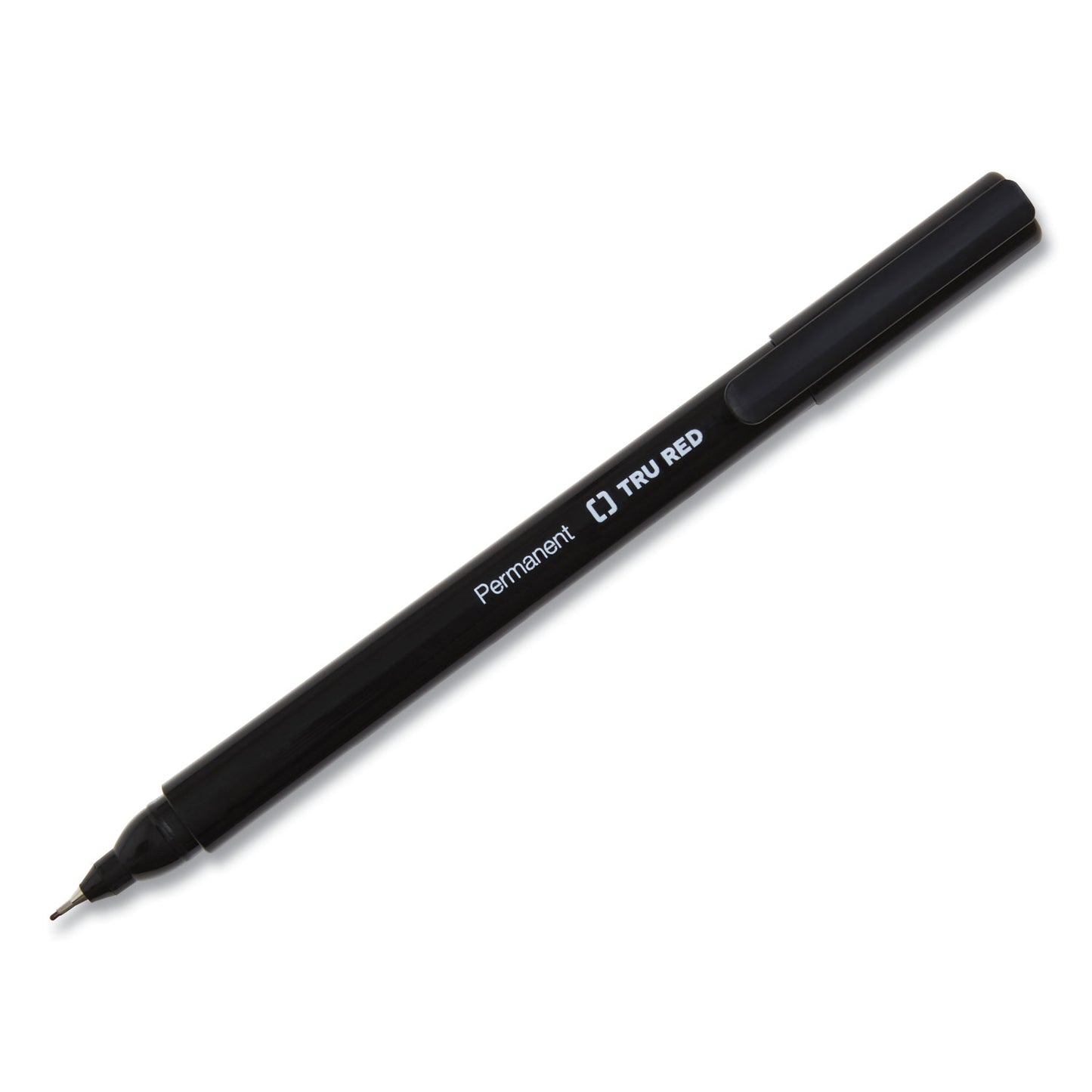 TRU RED Permanent Marker, Tank-Style, Medium Chisel Tip, Black, Dozen (24376654)
