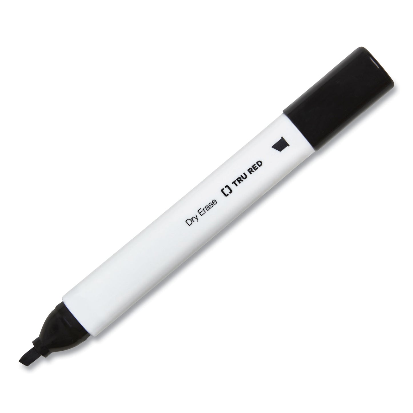 TRU RED Dry Erase Marker, Tank-Style, Medium Chisel Tip, Black, 4/Pack (24376614)