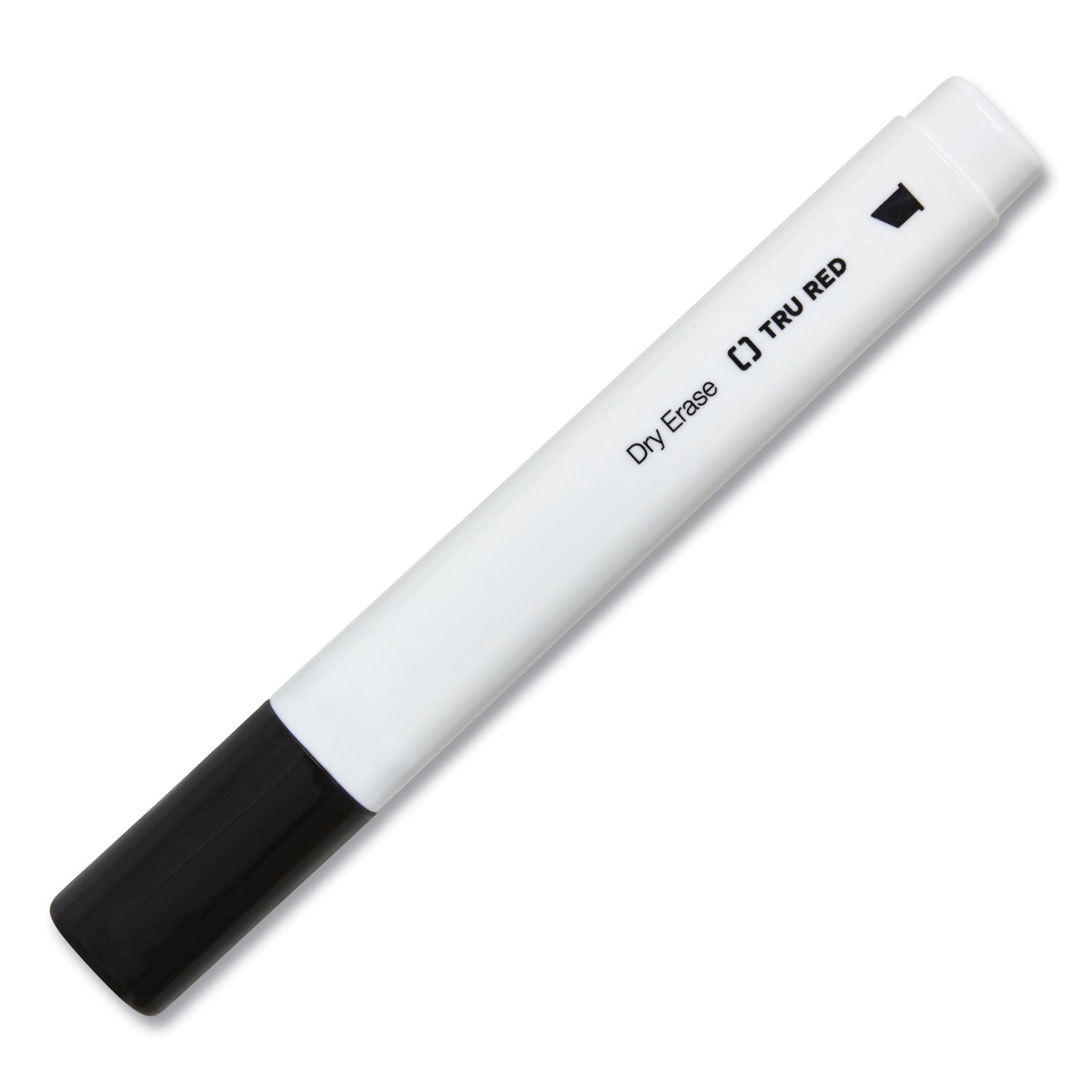 TRU RED Dry Erase Marker, Tank-Style, Medium Chisel Tip, Black, 4/Pack (24376614)