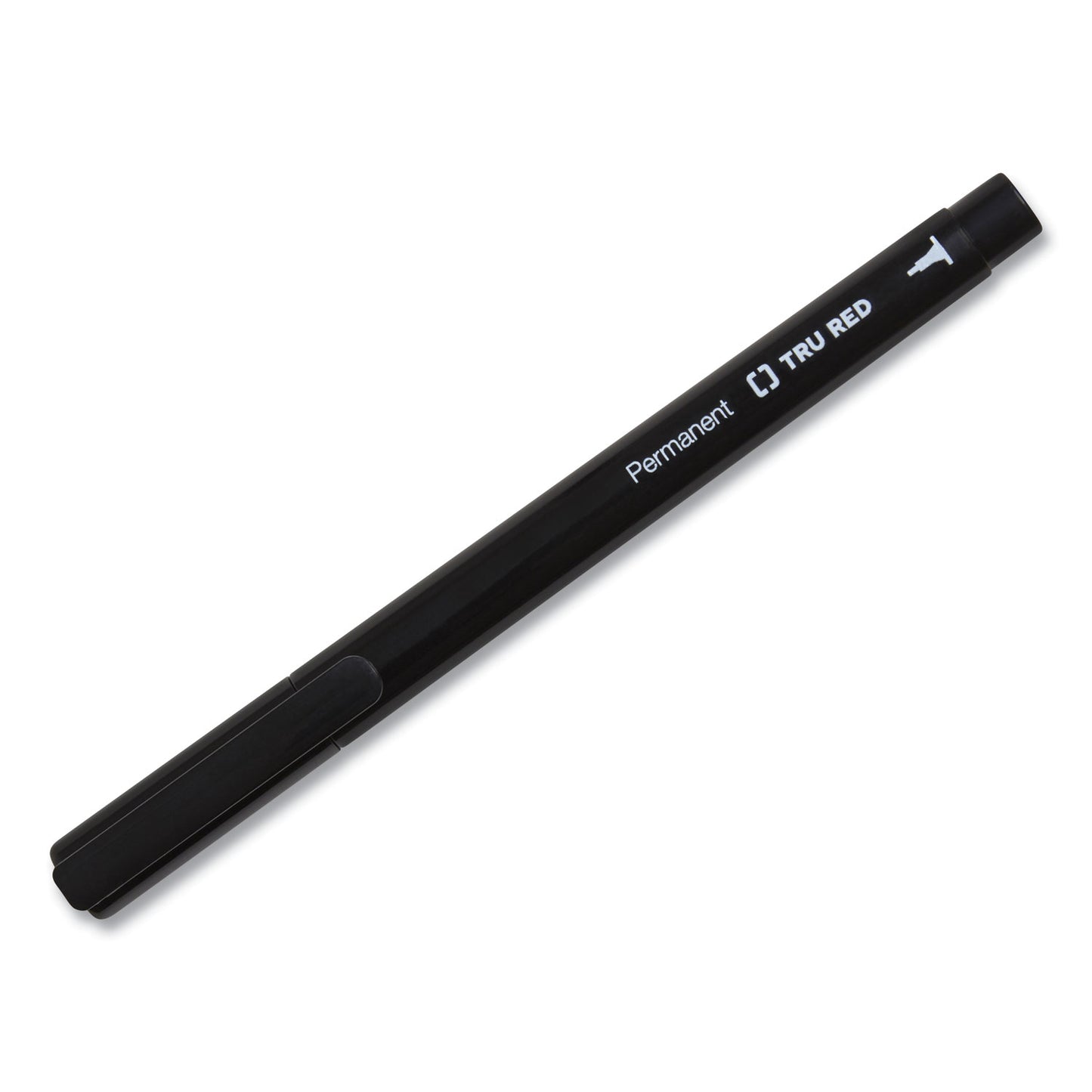 TRU RED Permanent Marker, Pen-Style, Extra-Fine Needle Tip, Black, Dozen (24376646)