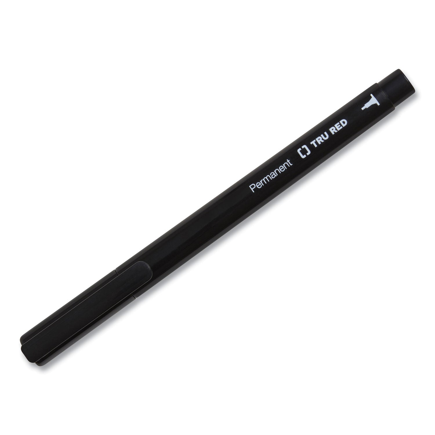 TRU RED Permanent Marker, Pen-Style, Extra-Fine Needle Tip, Black, Dozen (24376646)