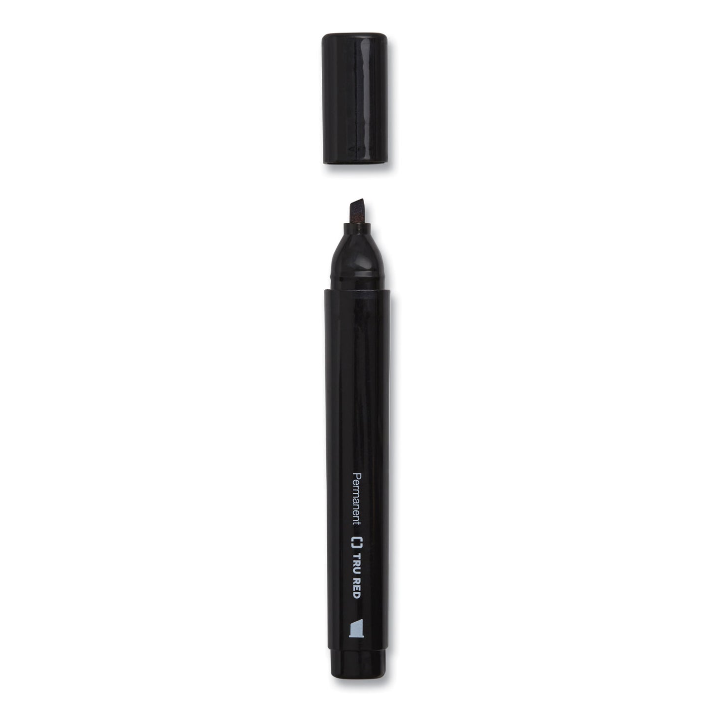 TRU RED Permanent Marker, Tank-Style, Medium Chisel Tip, Black, 36/Pack (24376642)
