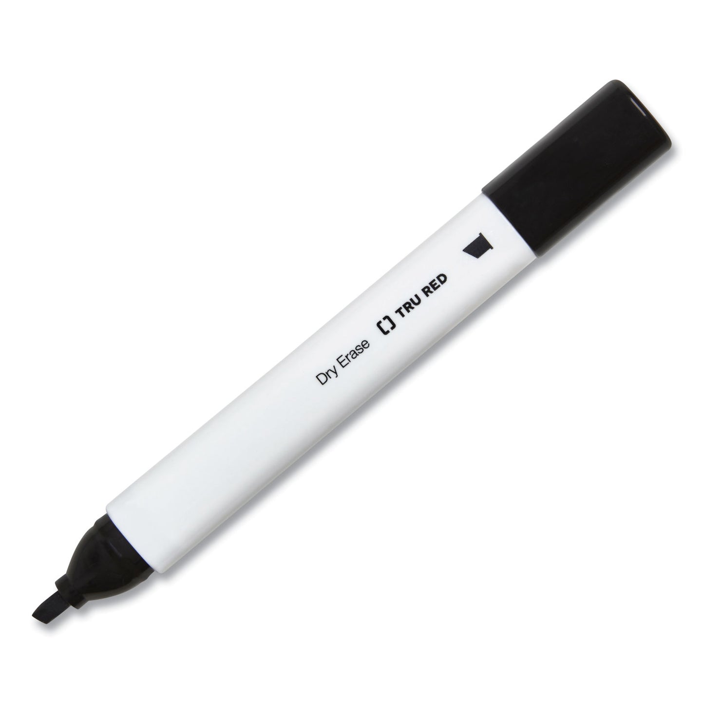 TRU RED Dry Erase Marker, Tank-Style, Medium Chisel Tip, Black, Dozen (24376603)
