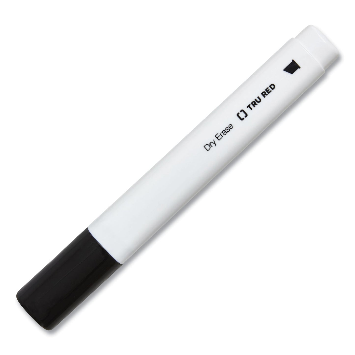 TRU RED Dry Erase Marker, Tank-Style, Medium Chisel Tip, Black, Dozen (24376603)