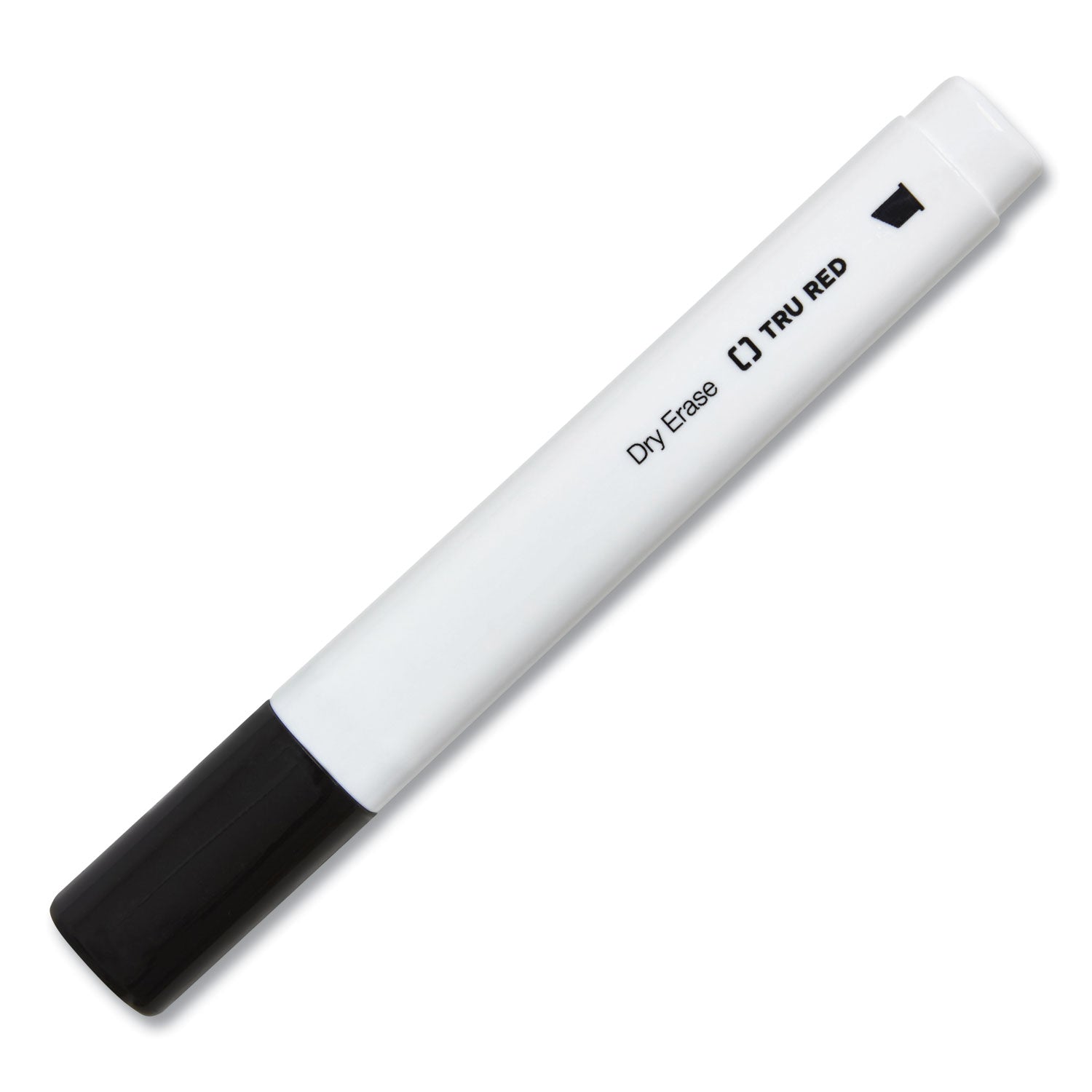 TRU RED Dry Erase Marker, Tank-Style, Medium Chisel Tip, Black, Dozen (24376603)