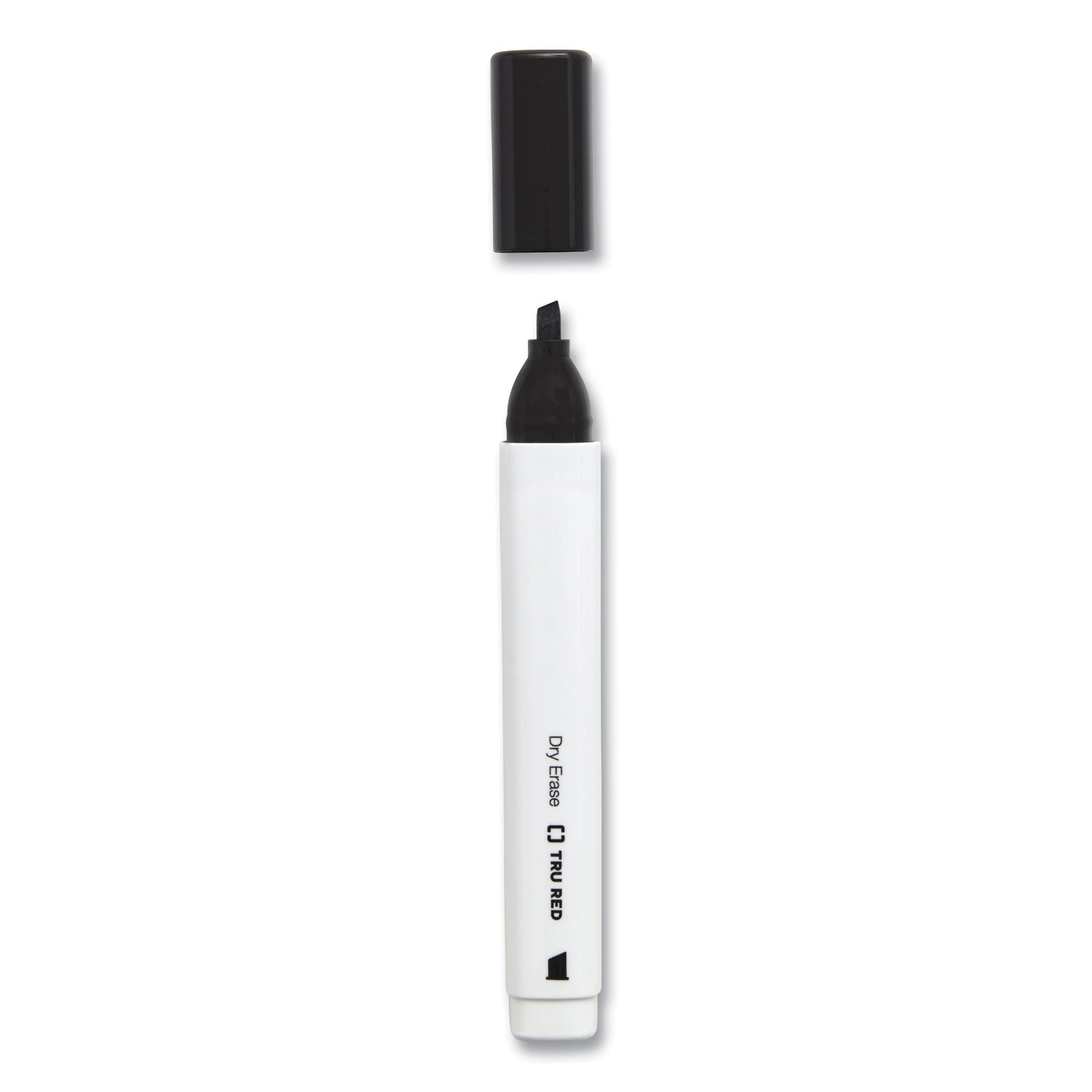 TRU RED Dry Erase Marker, Tank-Style, Medium Chisel Tip, Black, Dozen (24376603)