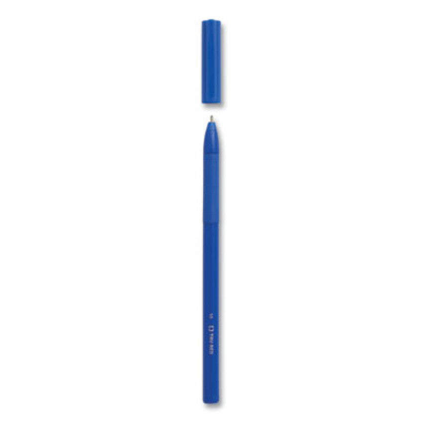 TRU RED Gripped Ballpoint Pen, Stick, Medium 1 mm, Blue Ink, Blue Barrel, 60/Pack (24328146)