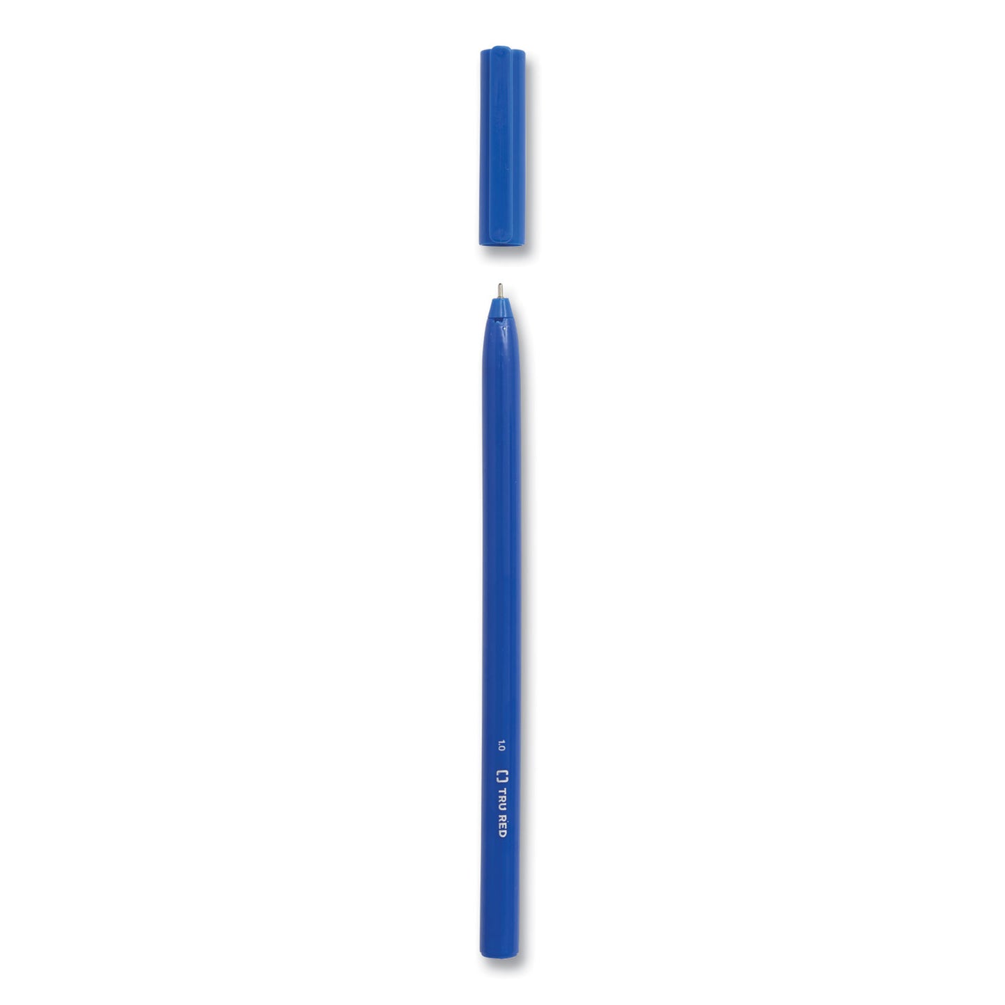 TRU RED Ballpoint Pen, Stick, Medium 1 mm, Blue Ink, Blue Barrel, 60/Pack (24328147)