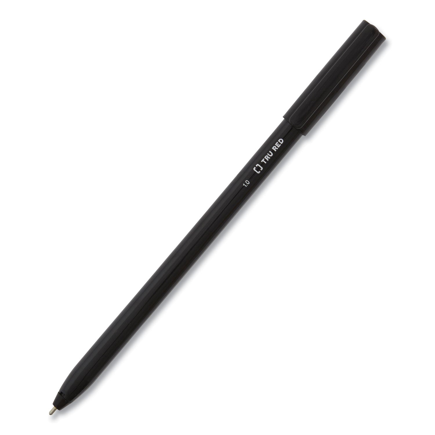 TRU RED Ballpoint Pen, Stick, Medium 1 mm, Black Ink, Black Barrel, 60/Pack (24328150)