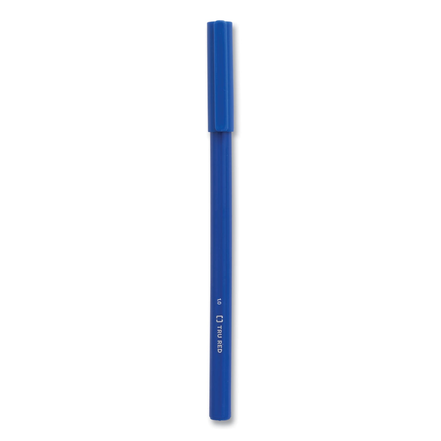 TRU RED Ballpoint Pen, Stick, Medium 1 mm, Blue Ink, Blue Barrel, Dozen (24326833)