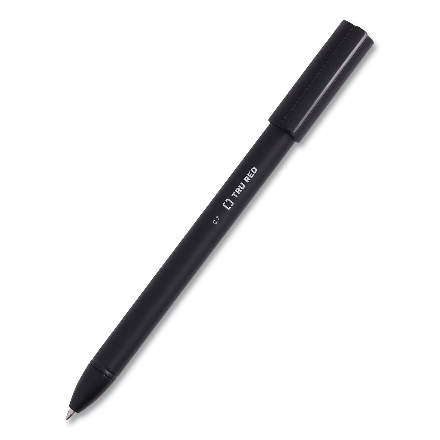 TRU RED Quick Dry Gel Pen, Retractable, Medium 0.7 mm, Black Ink, Black Barrel, 5/Pack (24377035)